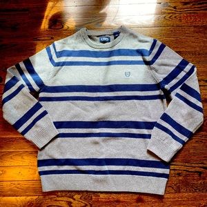 *Chaps* Blue & Gray Striped Sweater
